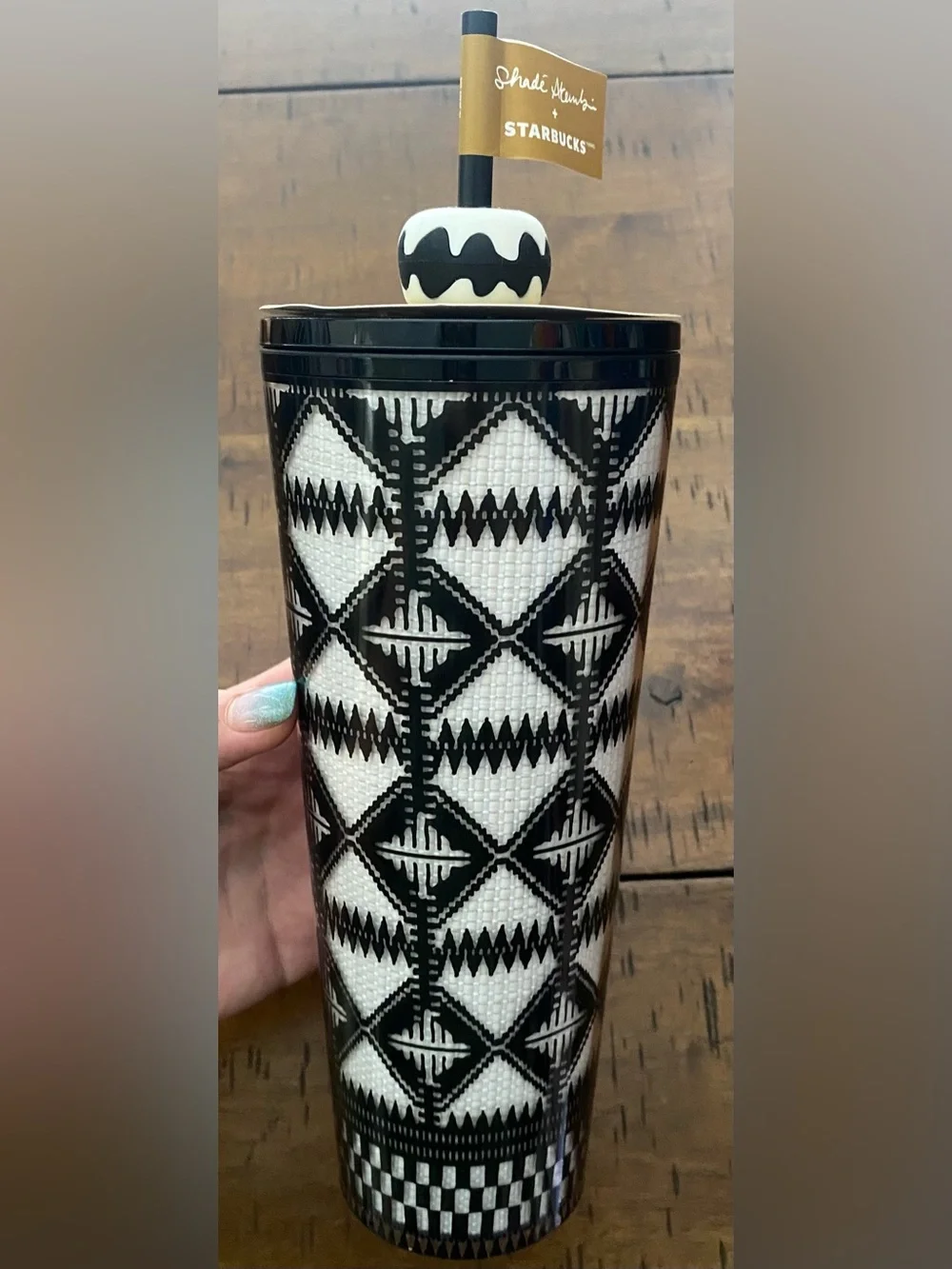 •NEW•Starbucks x Shadé Akanbi ‘Berber Diamond’ 24 oz Cold Cup Tumbler